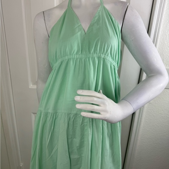 Express Tiered Halter Maxi Dress Size Medium 100% Cotton.  #143 - Picture 5 of 15